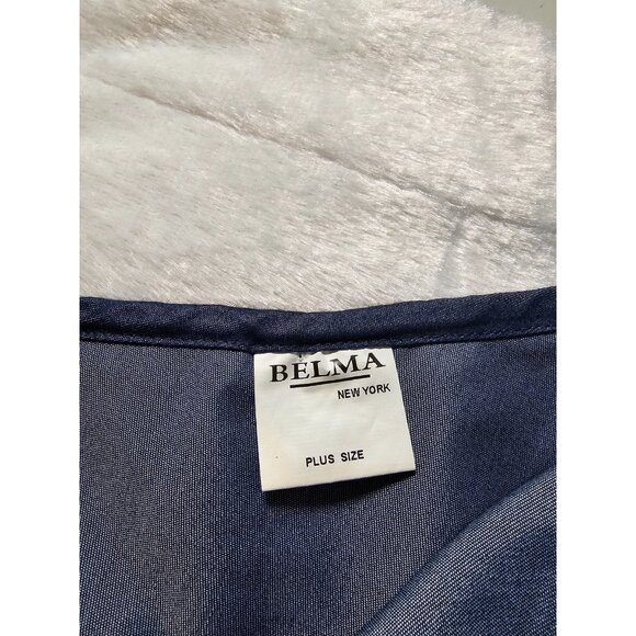 Belma Plus Denim One Shoulder Jumpsuit - Drk Blue - SZ 1X - Picture 10 of 12